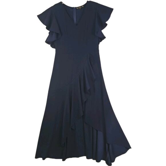 MIUSOL ~Woman Size XL~ Navy Blue Formal Evening Party Maxi Unlined Dress Ruffle. - Picture 9 of 16
